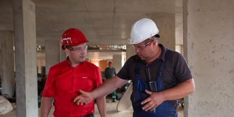Installers completing a project